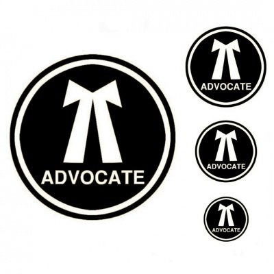Advocate Logo Sticker For Car Front Bike Office Professional Sign Stickers (Black & White) - Pack of 4 -  Multi Size