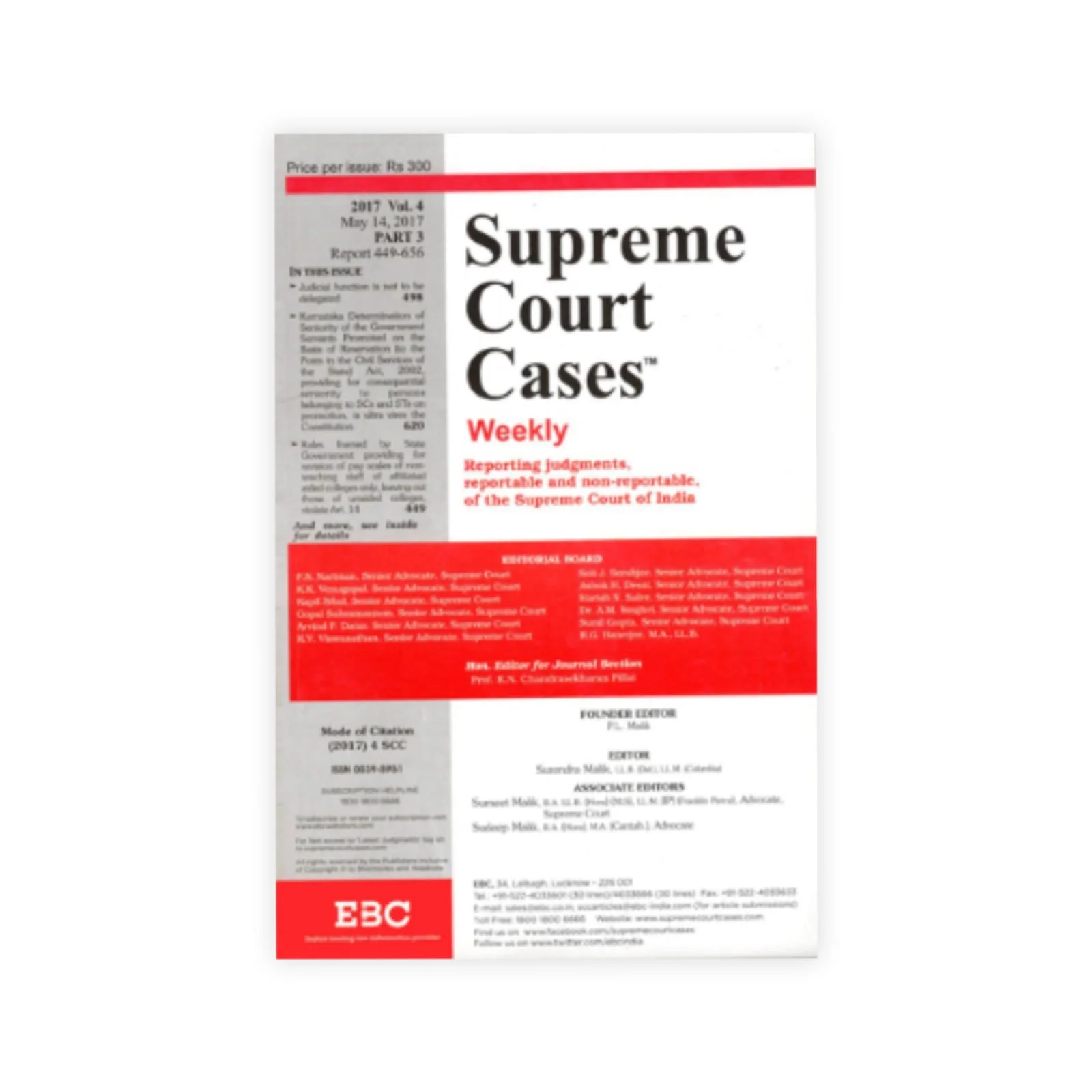 Supreme Court Cases (Weekly), Annual Subscription, 2022 (Bound Volume) (In 10 Regular Volumes)