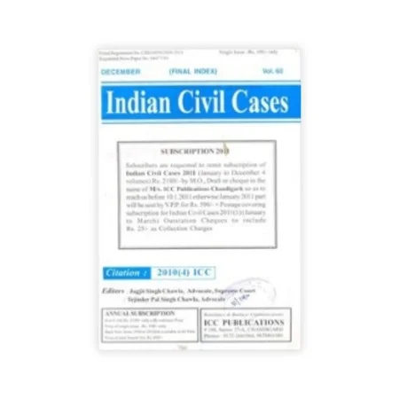 Indian Civil Cases - ICC 2023 (Monthly) (4 Volumes Per Year)