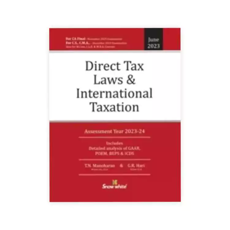T N Manoharan and G R Hari's CA  CMA  CS Final Direct Tax Laws and International Taxation 