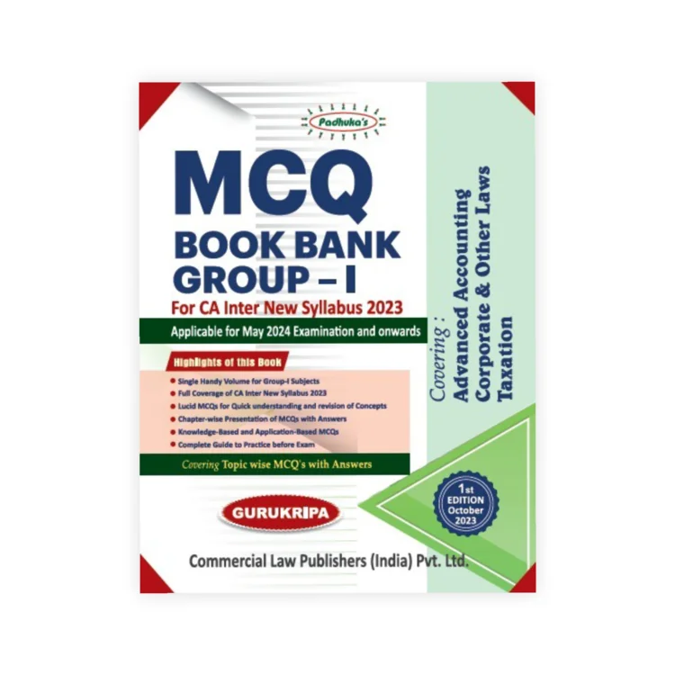 G. Sekar's  MCQ Book Bank Group-I for CA Inter New Syllabus 2023