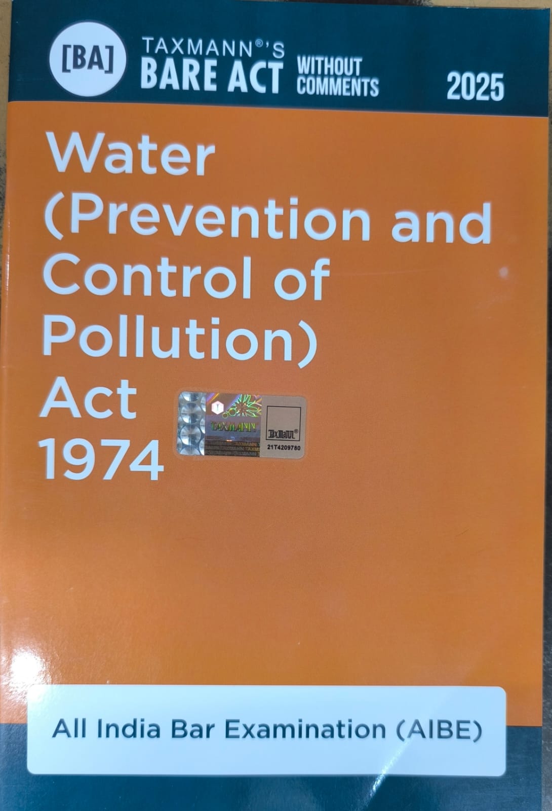 Taxmann Water Prevention and Control of Pollution Act 1974