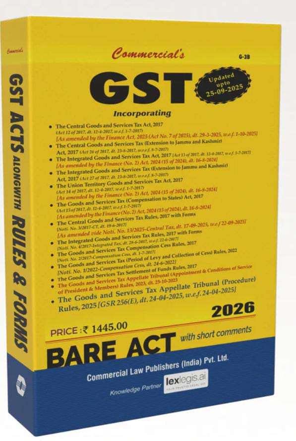 Commercial GST Act alongwith Rules,Bare Act