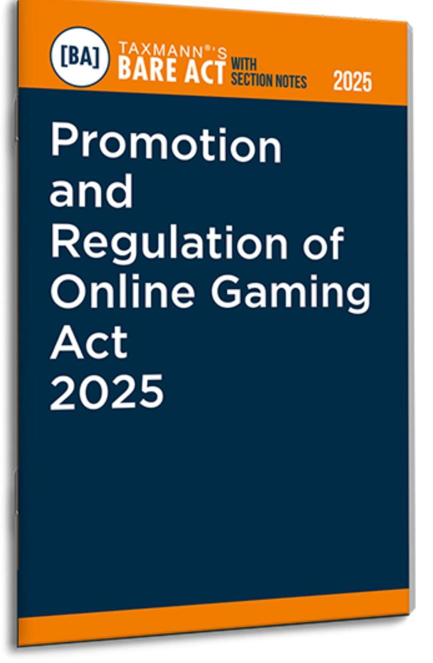 Taxmann Promotion and Regulation of Online Gaming Act 2025